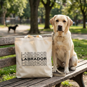 Modern fet stilren labrador-typografi grafik tygkasse