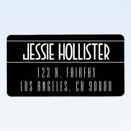 Modern fet svart och vit adressetikett