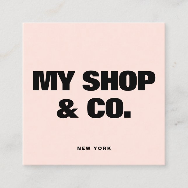 Modern fet svart typografi QR-kod Fyrkantigt Visitkort (Framsida)