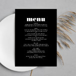 Modern, fet svart, vit Bröllop Bord Meny<br><div class="desc">Den här designen ingår i en samling - kontakta mig om du behöver ytterligare papper Den här moderna designen är minimalistisk, men lekfull, med perfekt av svartvit text, vilket ger ett snyggt och rent utseende. Den här designen är anpassade till andra färg och ingår i en unik svit och samling...</div>