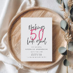 Modern fet typografi 50:e födelsedagsfesten<br><div class="desc">Skapar 50-brans födelsedagsinbjudan. Modern text,  monokrom design. En del av en samling.</div>