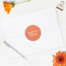 Modern Fet Typografi Bröllop Aprikos Orange