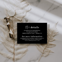 Modern fet typografi Bröllop-informationskort Tilläggskort