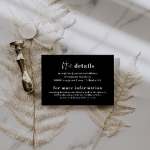 Modern fet typografi Bröllop-informationskort Tilläggskort