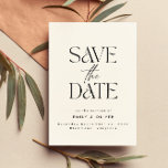 Modern fet typografi, svart elegant av bröllop-krä spara datumet<br><div class="desc">Modern stiltypografi med fet bröllop spara datum-kort. Med modern elegant,  typografi och modern konsthändelse inspirerade bakgrunden till utformningen. Färg kan anpassas.</div>