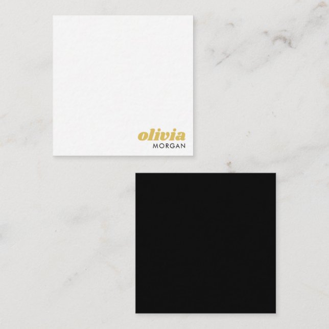 Modern fet typografi, svart guld anteckningskort (Fram/baksida)