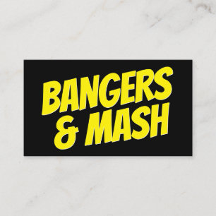 Modern fet typografi, svart och gult minimalist visitkort