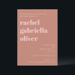 Modern Fet Typografi Terrakotta Rosa Bat Mitzvah Inbjudningar<br><div class="desc">Modern djärv typografi Terracotta och Rosa Bat mitzvah inbjudan</div>
