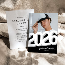 Modern Fet Typsnittsfotografi Grad Inbjudningar