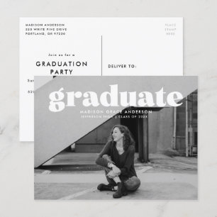 Modern fet vit överlägg - Studentfest Vykort