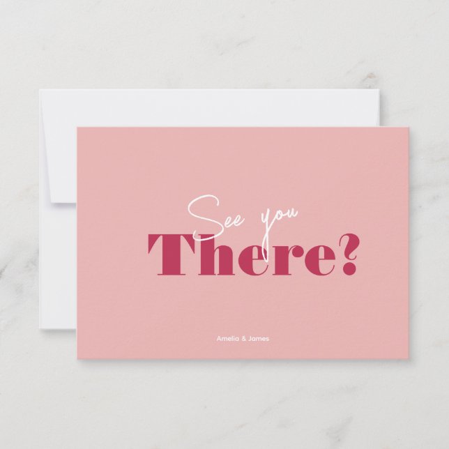 Modern fet Viva-Magenta - minimalistisk Bröllop OSA Kort (Framsida)