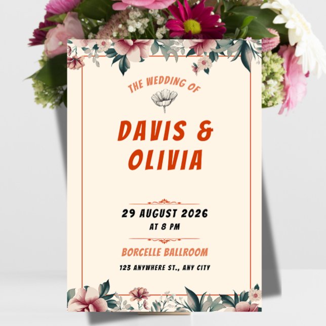 Modern fetbold bröllopsinbjudan - Ren Elegans  Inbjudningar (Modern Bold Wedding Invitation | Elegant Large Typography Design)