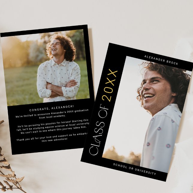 Modern Fete Black Guld Photo Studenten Meddelande (Skapare uppladdad)