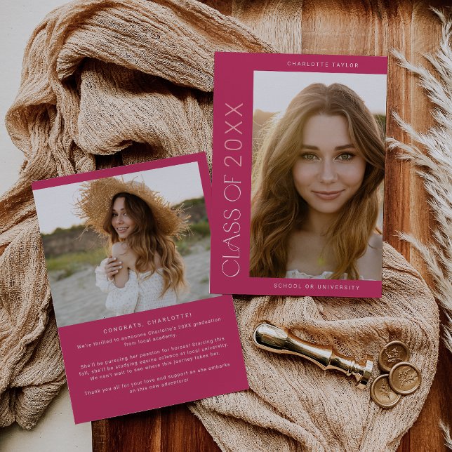 Modern Fete | Rosa Class Year Photo Studenten Meddelande (Skapare uppladdad)