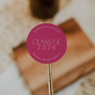 Modern Fete Shock rosa 2025 Studenten Runt Klistermärke