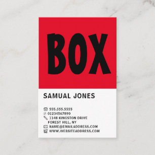 Modern fetstil, Boxer, Boxing Trainer Visitkort