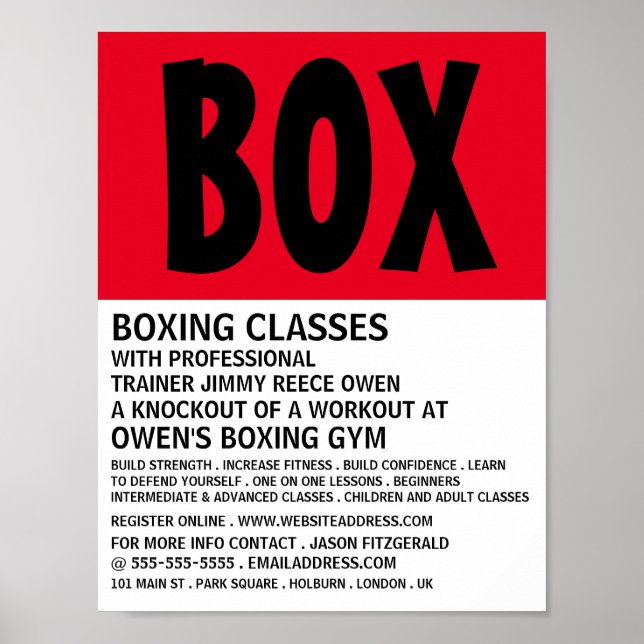 Modern fetstil, Boxing Class Advert Poster (Framsidan)