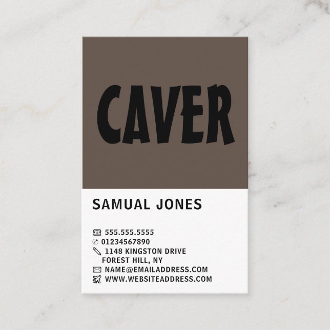 Modern fetstil, Cave Explorer, Sportsperson Visitkort (Framsida)