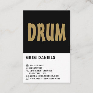 Modern fetstil, Drummer, Professionell Musician Visitkort