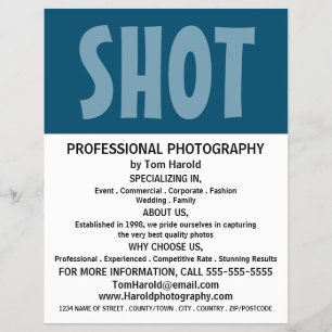 Modern fetstil, foto, fotouthyrning reklamblad