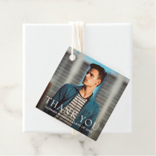 Modern fetstil, foto Studenten Tack Gåvor Etiketter