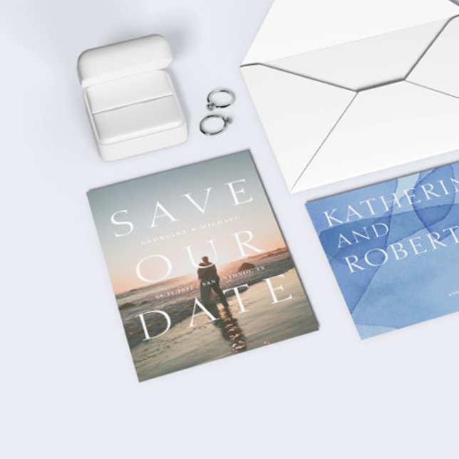 Modern fetstil - fotot spara datum meddelande (Skapare uppladdad)