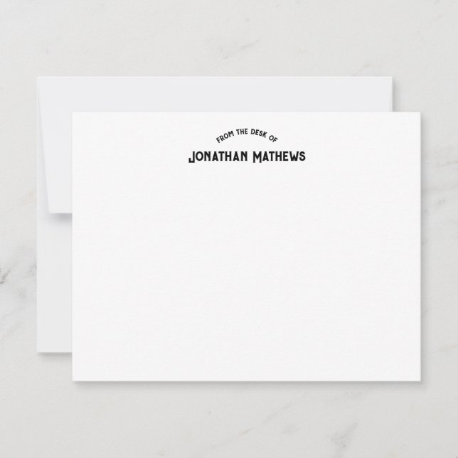 Modern fetstil från skrivbordet anteckningskort (Framsida)