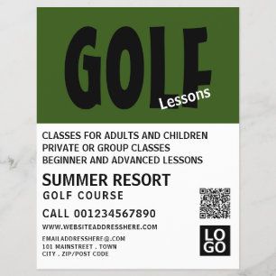 Modern fetstil, GoIf Lesson Reklam Flyer