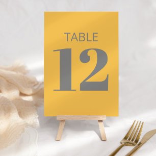 Modern fetstil, Gult och Grått Bat mitzvah Bordsnummer
