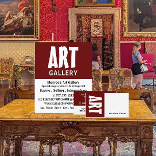 Modern fetstil, konsthandlare, galleri reklamblad
