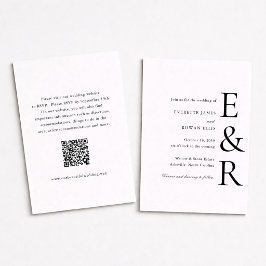 Modern fetstil Minimalistisk QR-kod Bröllop Inbjudningar