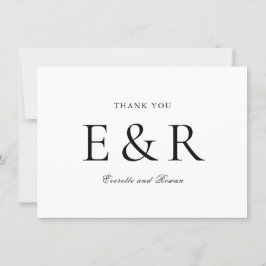 Modern fetstil Monogram Minimalistisk Bröllop Tack Kort