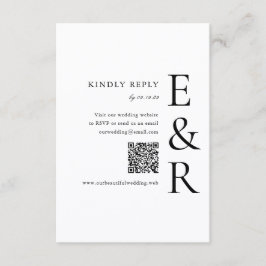 Modern fetstil Monogram Minimalistisk QR-kod Bröll OSA Kort