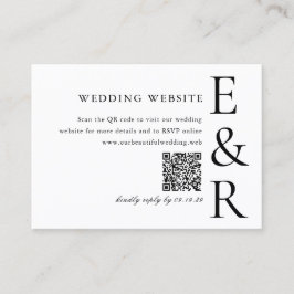 Modern fetstil Monogram Minimalistisk QR-kod Bröll Tilläggskort