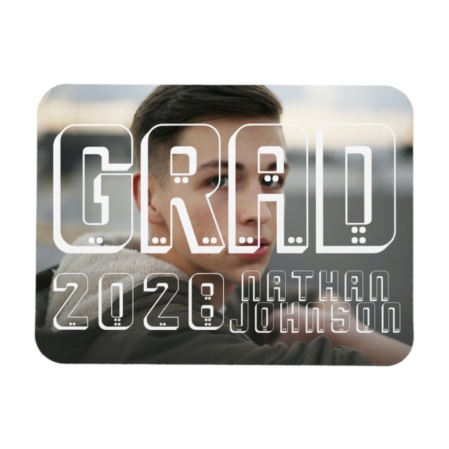 Modern fetstil, Studenten-foto Magnet (Horisontell)