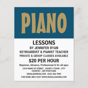 Modern fetstil, Tangentbord, Piano Lessons Flygblad