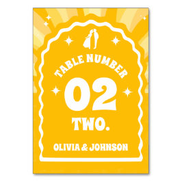 Modern fetstil Vågigt Arch Photo Bröllop Bordsnummer