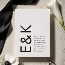 Modern fetstilgad monogram Axiom bröllop