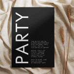 Modern fetstilt, enkelt svart vit 40 Party-födelse Inbjudningar<br><div class="desc">Denna fantastiska, rena och designade, moderna, minimala, men mycket lekande, feta monogram och textplacering i Black and White för ett minimalistiskt stil, är dock anpassade till andra färg och är en del av en unik svit och samling av Phrosne Ras Design. Detta skulle vara underbart för dem som planerar för...</div>