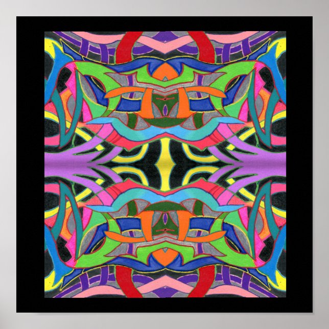 Modern, fetstilt, färglös linje Teckning Poster (Framsidan)