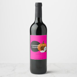 Modern fettskrift Hot Pink Pumpkin Spice Coquito-f Vinflaska Etikett