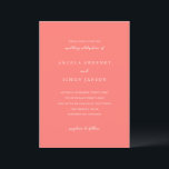 Modern fettskriven livfull korall Enkel Bröllop Inbjudningar<br><div class="desc">Denna design är en del av en fet och livfull korall bröllopsinbjudan serie med elegant typografi och en ren, modern layout. Den rika korallfärgen skapar ett varmt, iögonfallande uttryck samtidigt som den bibehåller en förfinad och tidlös känsla. Perfekt för par som söker en fräsch, modern design med en livlig men...</div>