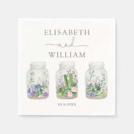 Modern Fiesta Succulent Terrarium Wedding Favors Pappersservett