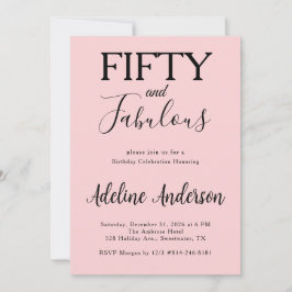 Modern Fifty and Fabulous Bold 50th Birthday Party Inbjudningar