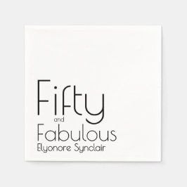 Modern Fifty and Fabulous Bold 50th Birthday Party Pappersservett