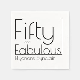 Modern Fifty and Fabulous Bold 50th Birthday Party Pappersservett