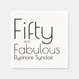 Modern Fifty and Fabulous Bold 50th Birthday Party Pappersservett