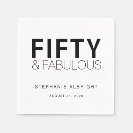 Modern Fifty and Fabulous Bold 50th Birthday Party Pappersservett