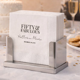 Modern Fifty and Fabulous Bold 50th Birthday Party Pappersservett