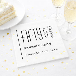 Modern Fifty and Fabulous Bold 50th Birthday Party Pappersservett